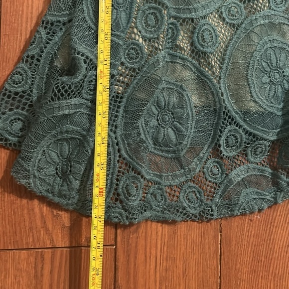 Joyfolie Teal Lace Dress - Picture 9 of 11